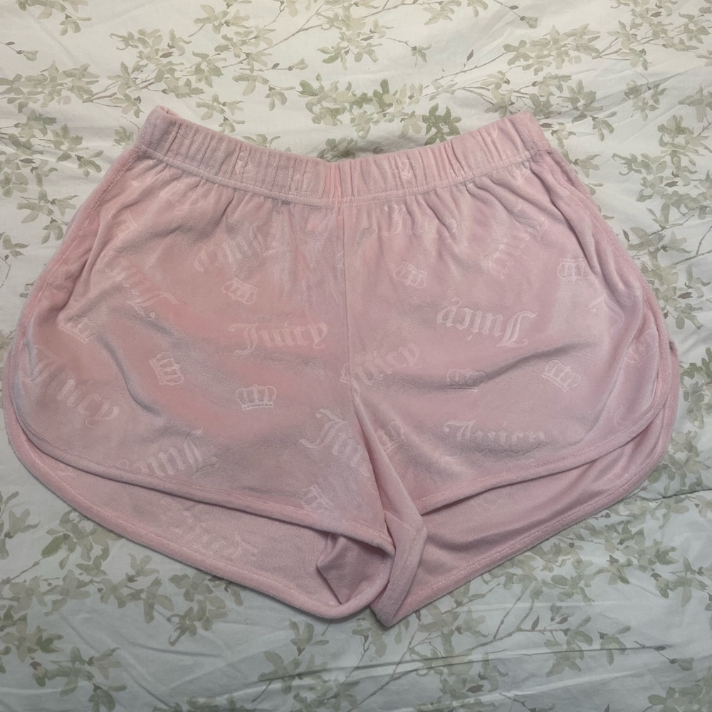 Juicy Couture Light Pink Velour Lounge Shorts